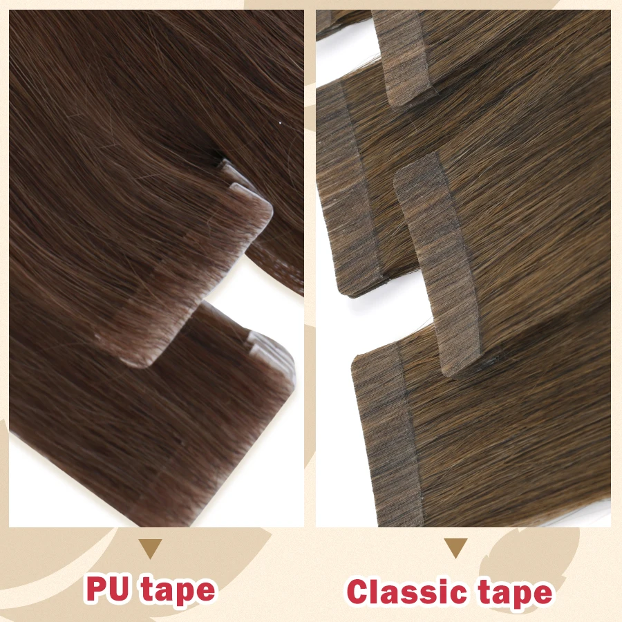 Human Hair Extensions Hair Extensions Neitsi Invisible Tape Hair Extensions Hand Tied Tape in Hair Extensions Human Natural Straight Adhesive Extension 20pc