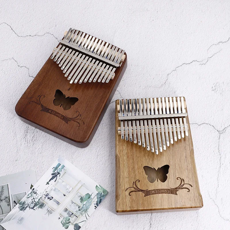 

Thumb Piano Engrave Kalimba High Quality Solid Wood Portable Mini Piano Key Fingers Kalimba 17 Key Teclado Music Instrument DE50