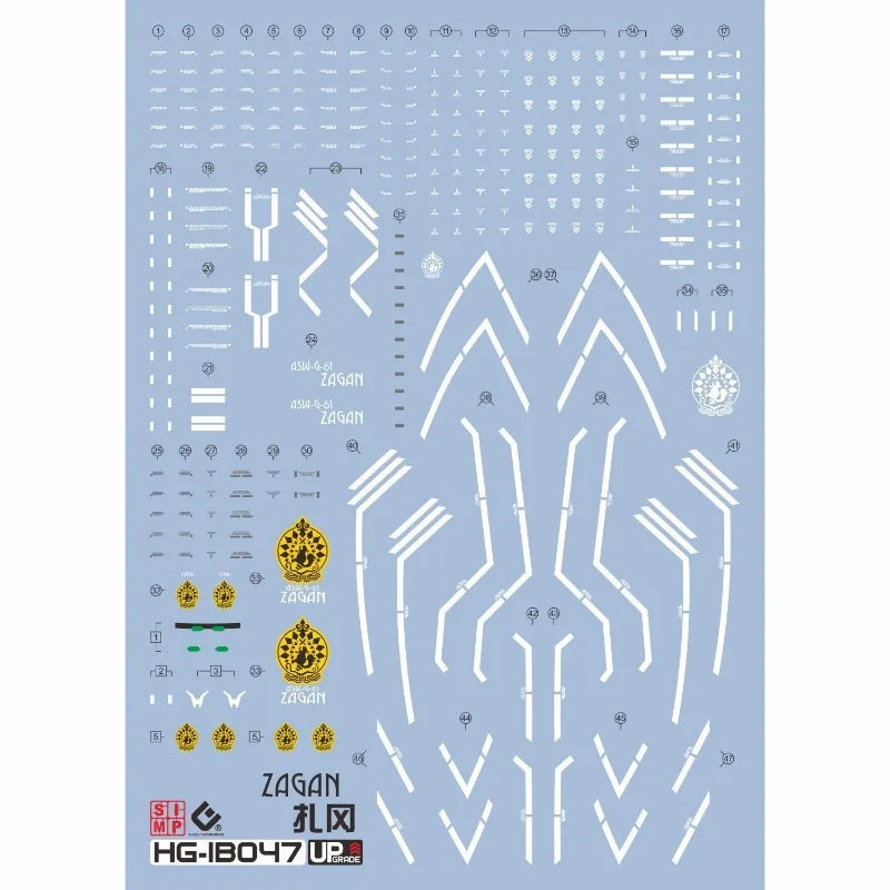 EVO 데칼 HG-IBO47 HG ASW-G-61 ZAGAN 모델 고정밀 형광 워터 스티커 DIY 액세서리