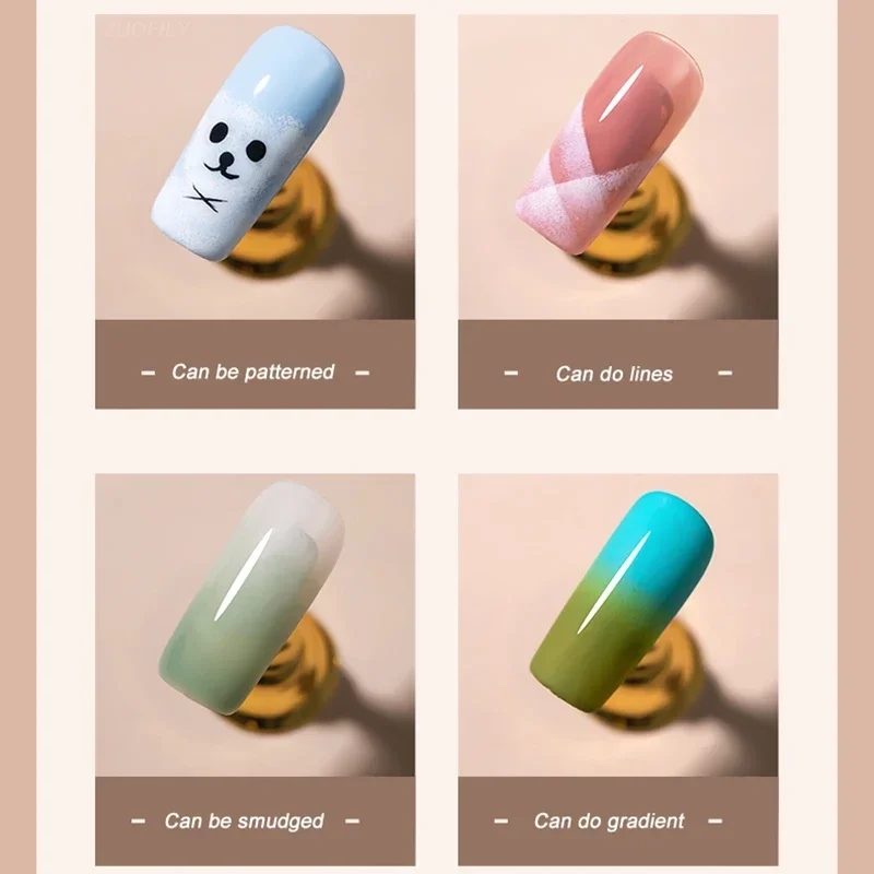Useful Nail Art Gradient Poke Pen Oblique Round Manicure Uv Gel Color Transition Painting Pen Wooden Nail Tools Accesoires Set