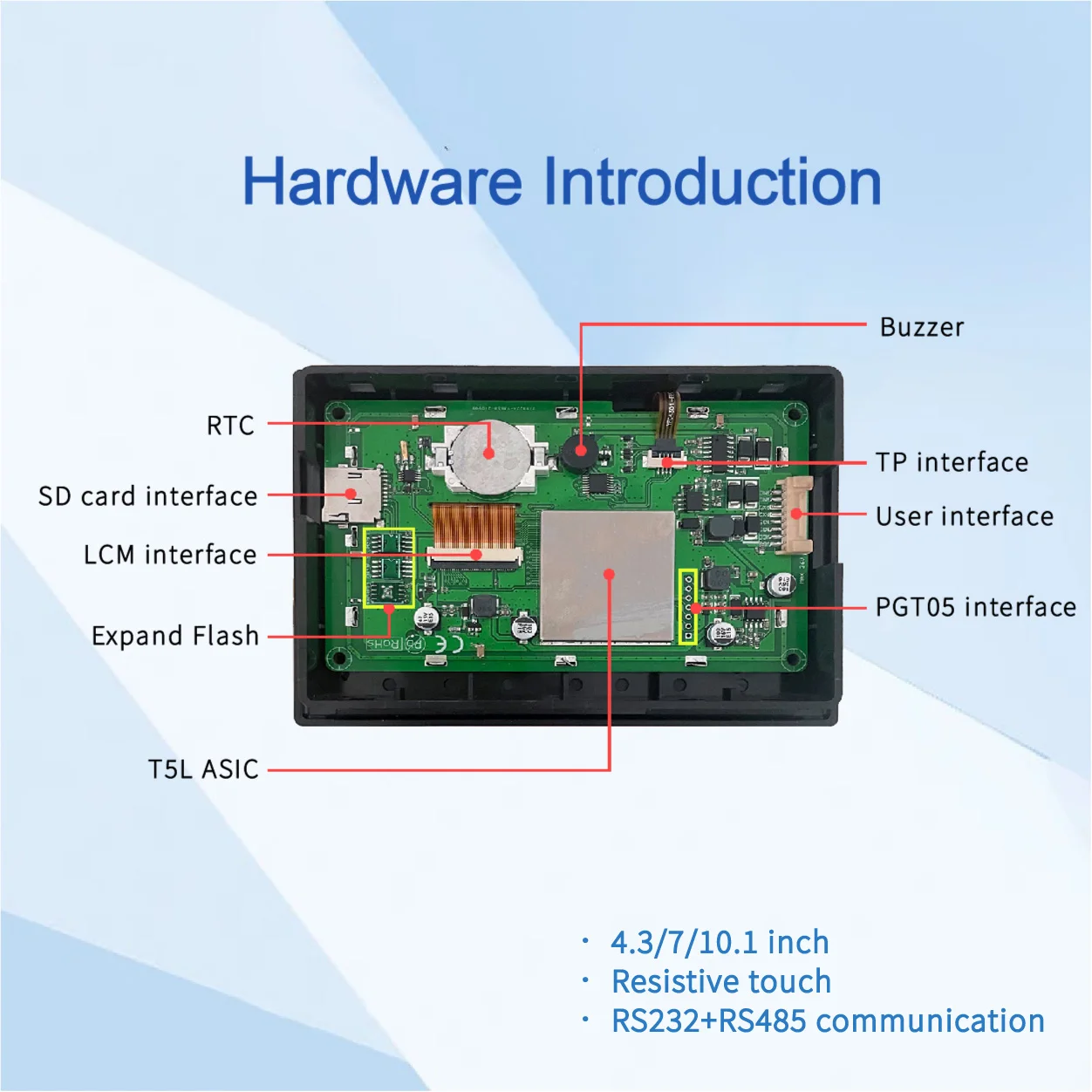 DWIN 4.3/7.0/10.1 DGUS2 Commercial Grade HMI LCD Display Resistive Touch Screen With Shell Connect With PLC/Arduino/STM32 display module,lcd display module,touchscreen display