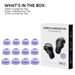12-Piece Silicone Ear Tip Set - Noise-Reducing, Anti-Drop, Double Flange Design (Purple)