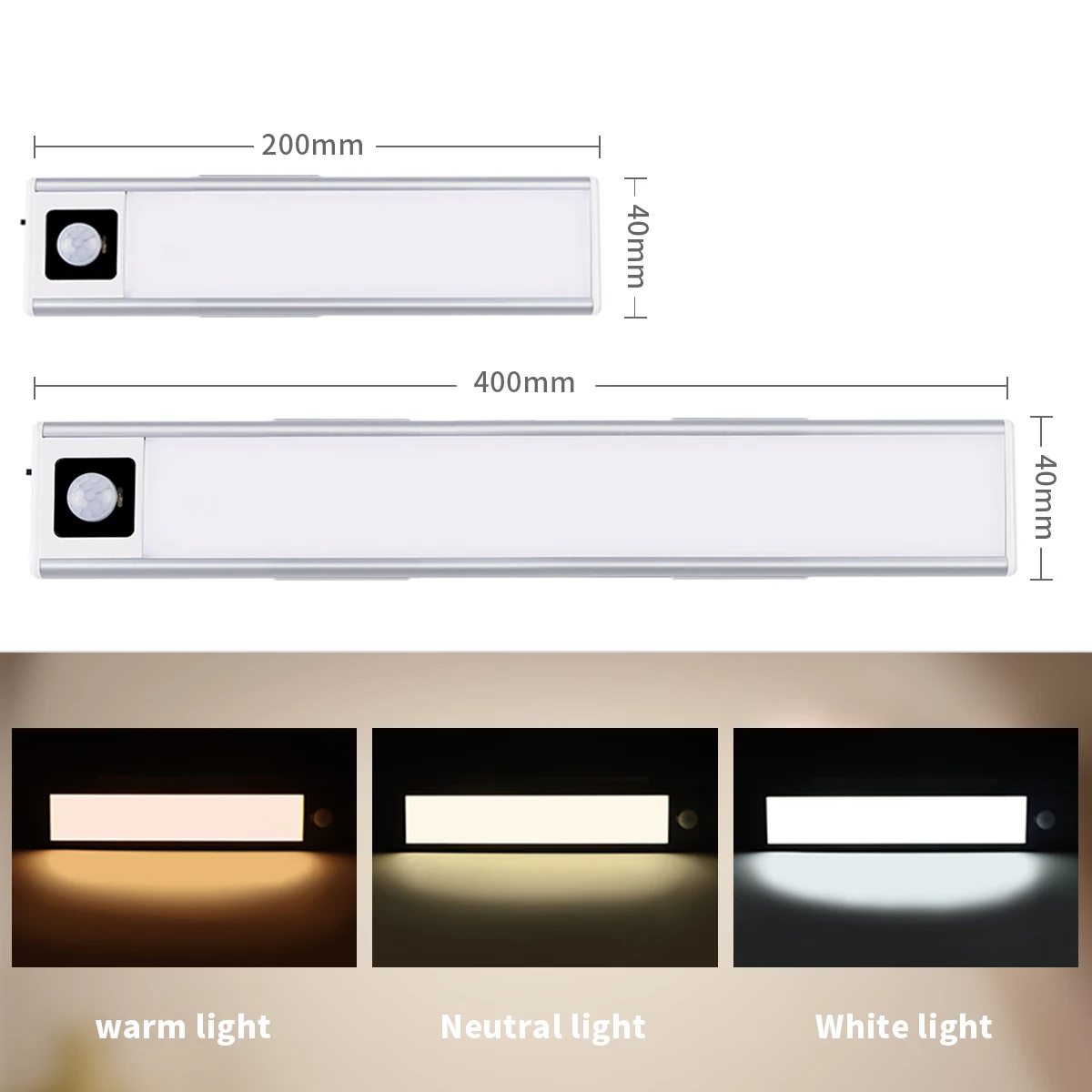 PIR 모션 센서 벽 라이트 바, 가전 제품 DC5V USB 벽 램프, 충전식 배터리, LED 방 장식 램프, 주방 조명