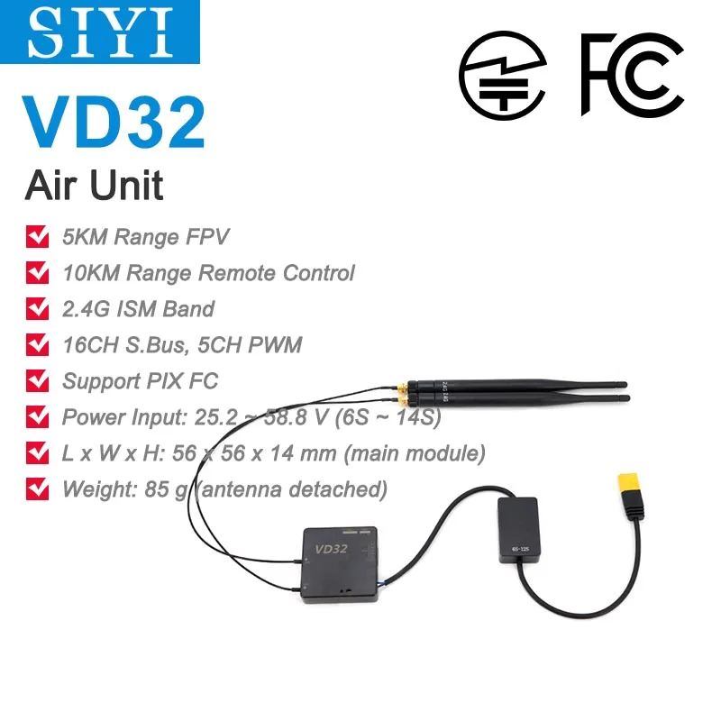 

Оригинальный приемник SIYI VD30 VD32 AK28 VD серии, предназначенный для самостоятельного сельскохозяйственного распылительного дрона