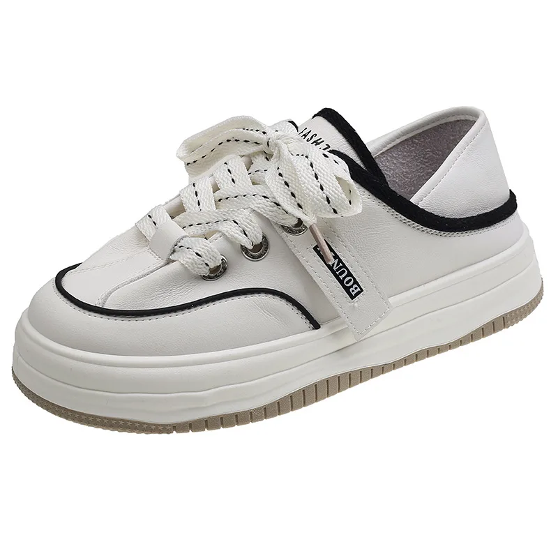 

CICIYANG Women's Sneakers Pu 2023 Spring New Women Moral Training Shoes Flat Casual Pu Shoes Ladies