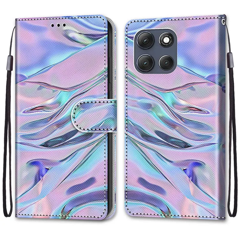 Flower Pattern Flip Wallet Leather Phone Case with Stand and Book Cover Design