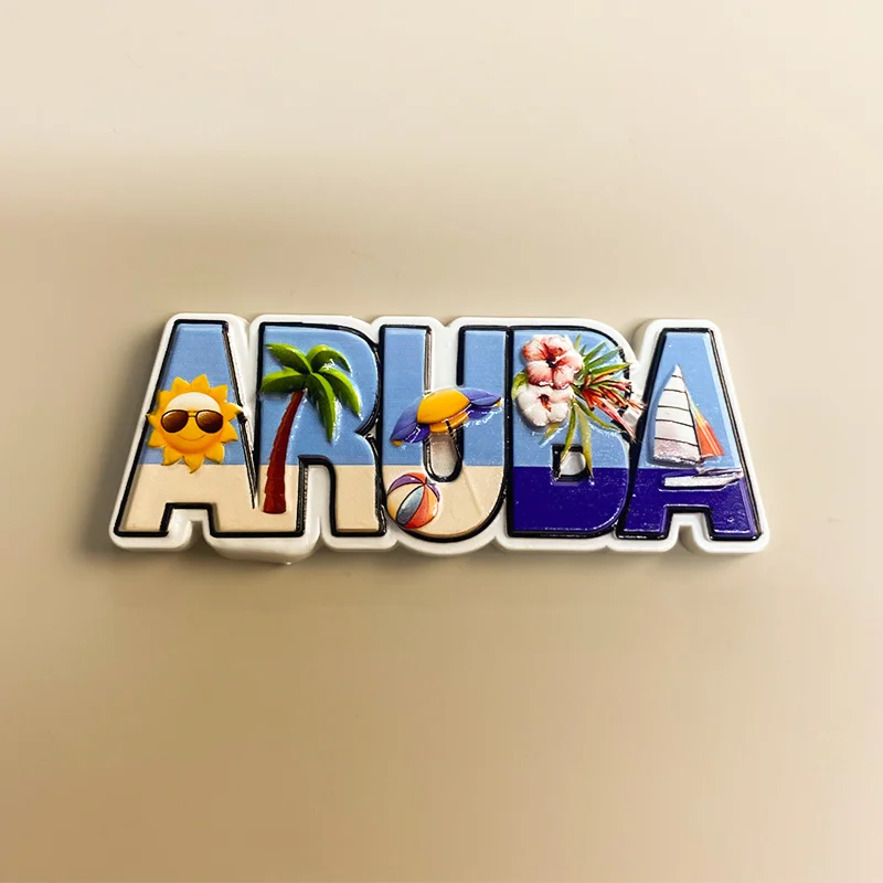 Aruba 3D Macaw Parrot Refrigerator Magnet - Resin Travel Souvenir Collection