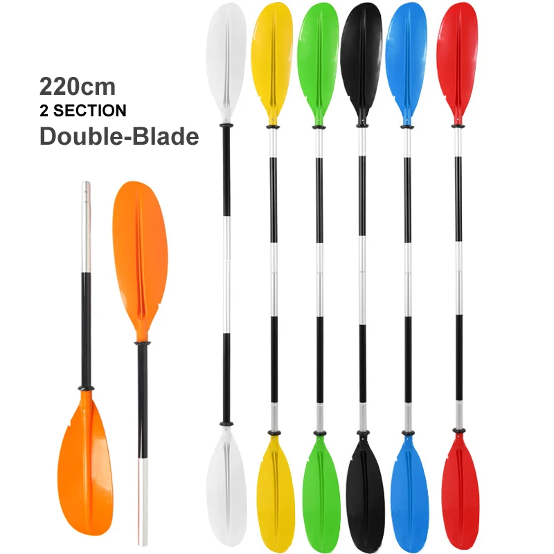 

2 section aluminium paddle double blade kayak raft oar 215cm inflatable boat fishing surf sup board stand up paddle surfboard