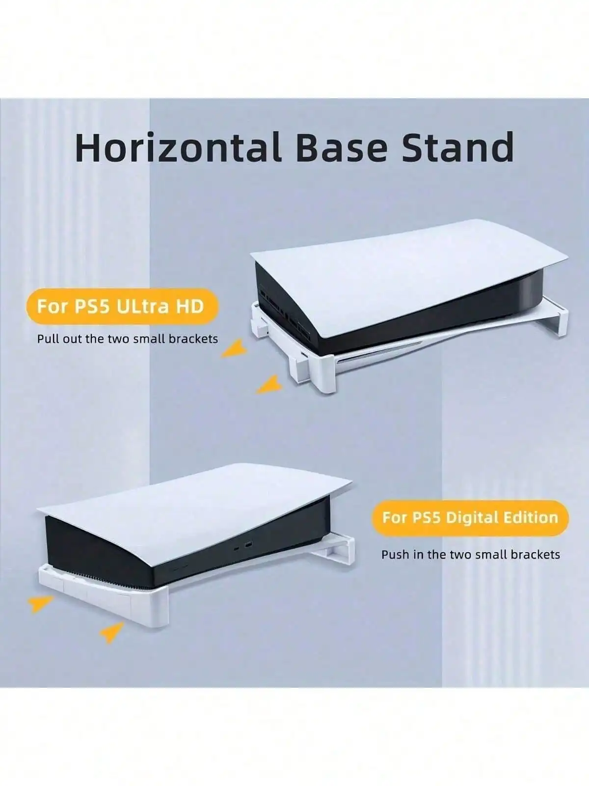 Sleek Horizontal Console Stand for PlayStation 5, Includes Base Accessory