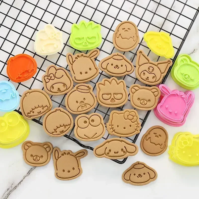 

Anime Sanrio Mymelody HelloKitty Cinnamoroll New Cookie Mold Mini Hand Baked Tool Mold Kawaii Cartoon Cute Halloween Home-use