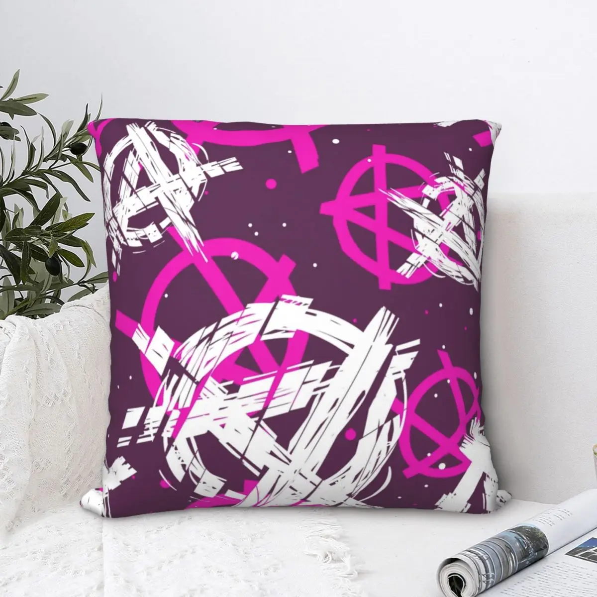 

Anarchy Square Pillowcase Polyester Pillow Cover Velvet Cushion Decor Comfort Throw Pillow For Home Living Room