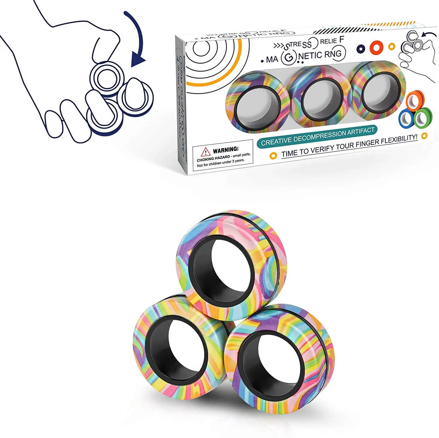 Magnetic Rings Anti-stress FinGears