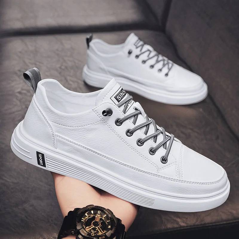 

Men's White Casual Sneakers 2023 Autumn Vulcanized Shoes Boys Tenis Sport Shoes Male Sneakers Soft Sole Men Walking Shoe