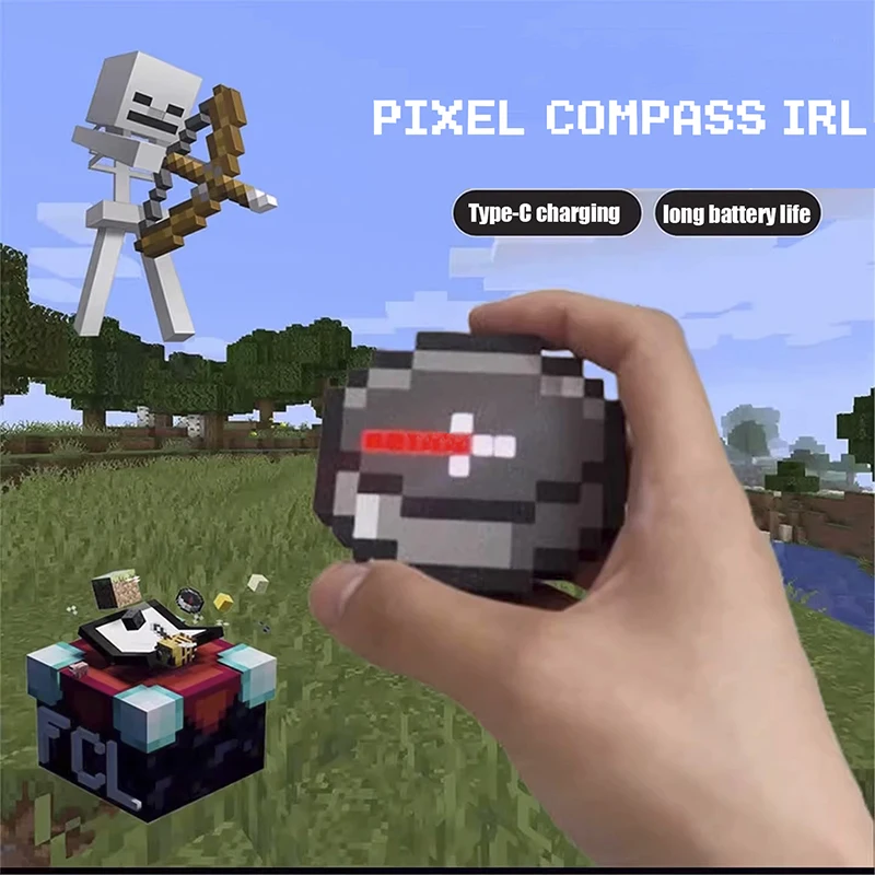 Compus Mc Mc game Creative Pixel Compass Toy Anime My World Peripheral Bag ...