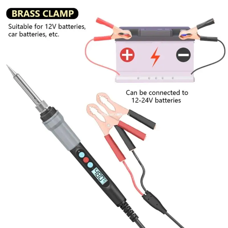 

Digital Display Electric Soldering Iron 18-72W Low DC12v High-altitude Outdoor Clip Soldering Iron Dropship