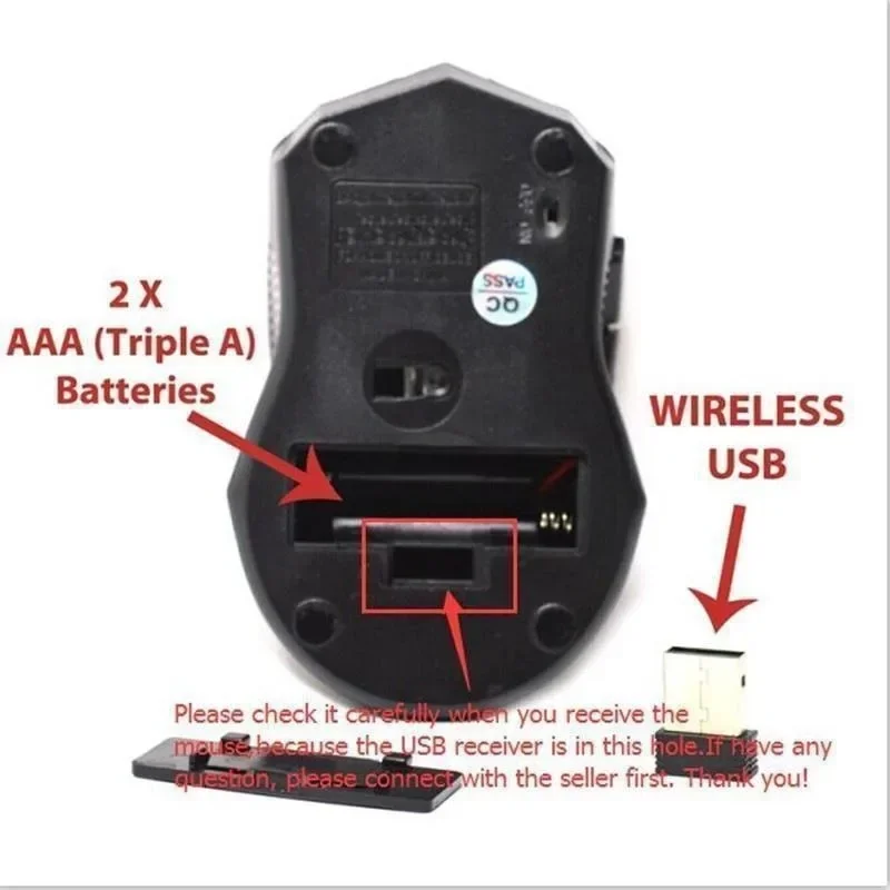 2.4Ghz 1200DPI Adjustable Optical Gaming Mouse Wireless Home Office Game Mice For PC Computer Laptop_voghion.com