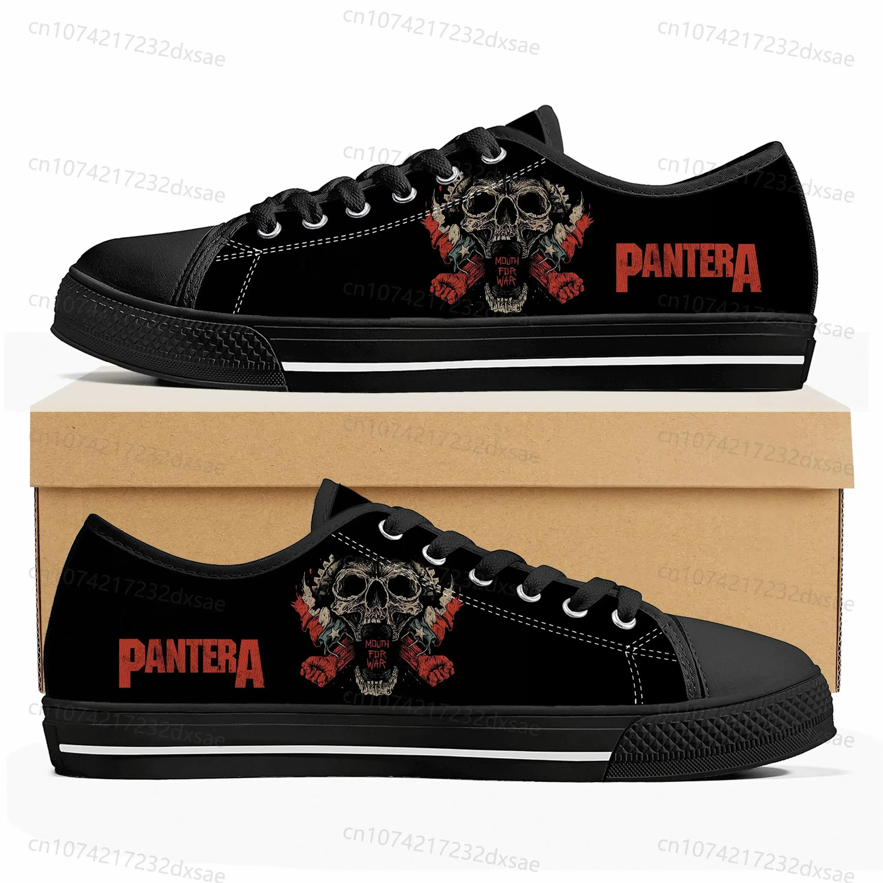 Pantera Metal Band Pop Low Top High Quality Sneakers Mens Women Teenager Canvas Sneaker Casual Couple Shoes Custom Shoes