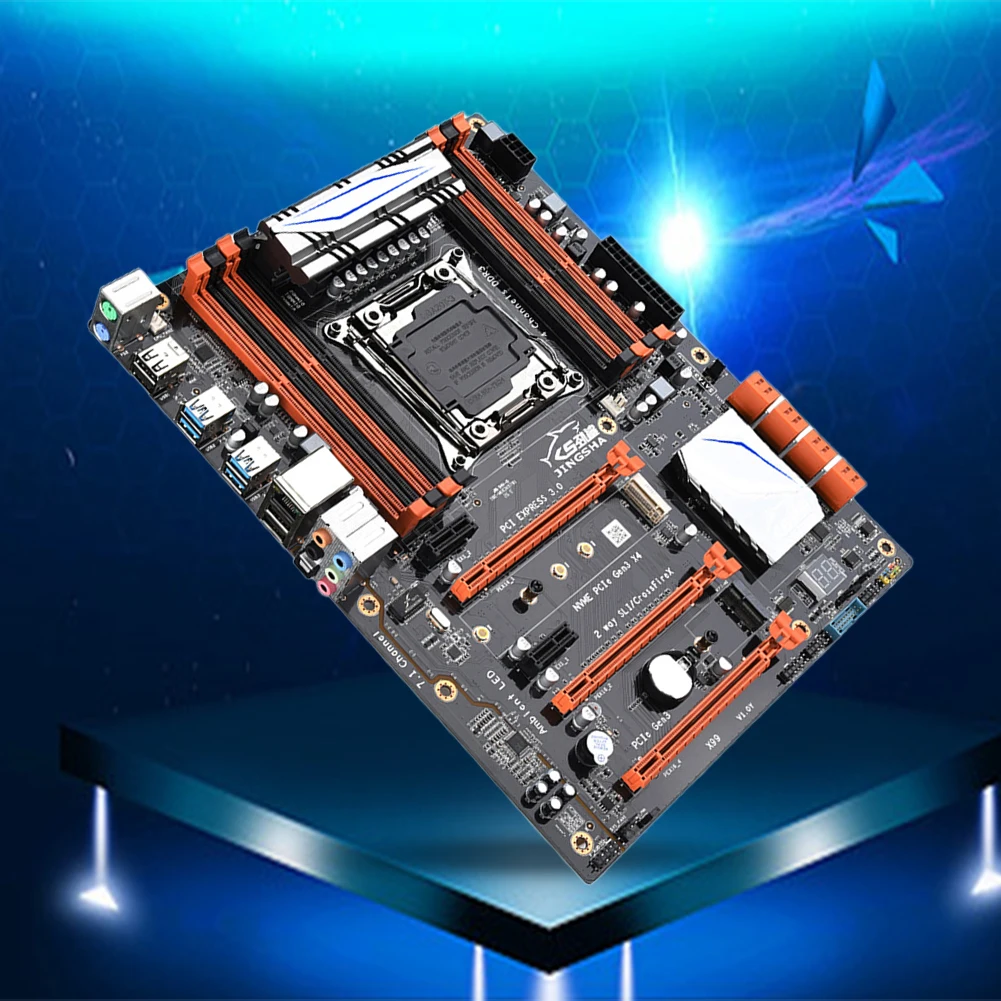 X99 PC Main Board 8 X DDR3 7.1 Channel Computer MainBoard 8 X SATA3.0 M.2 NVME 1000M Adaptive NIC 3 X PCIE3.0 Graphics Card Slot