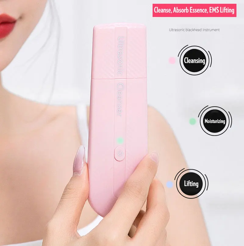 Ultrasonic Cleaner Skin Scrubber Blackhead Remover Facial Massagers Pores Shoveler Lifting Machine Home Use Beauty Instrument