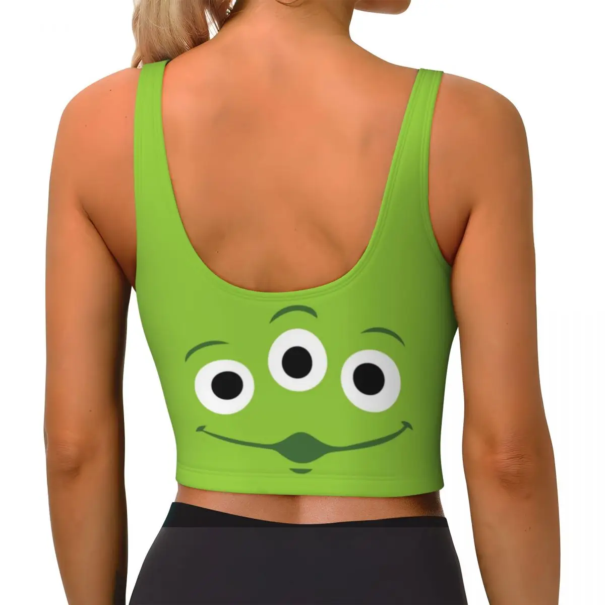 Toy Story Aliens Cartoon Sports Bra Women's High Impact Workout Yoga Crop Top