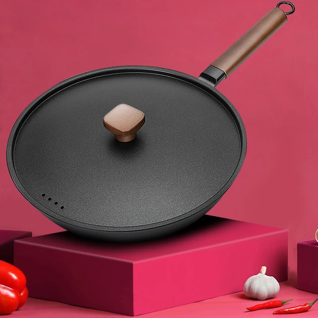 Chinese Ceramic Frying Pan Non Stick Fried Egg Steak Gas Stove Induction  Cooker Kitchen White Pan Wok with Lid Saucepan Cookware - AliExpress