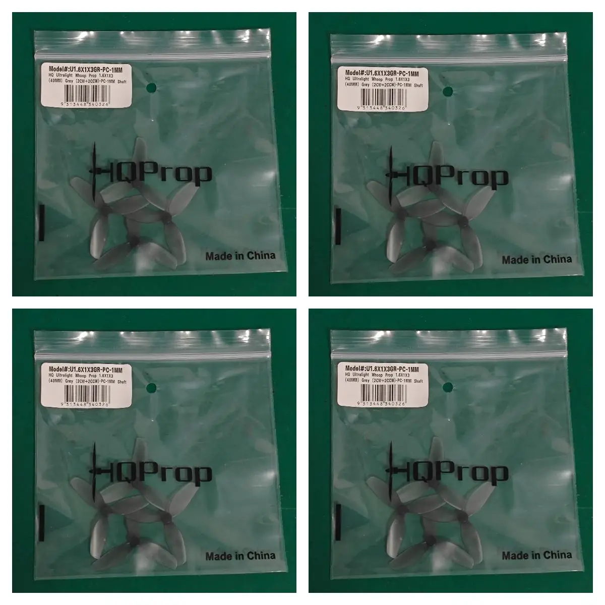 HQPROP 40mm 3 Pales PC Micro Hélice Course 1.0/1.5mm Lot 8 Paires