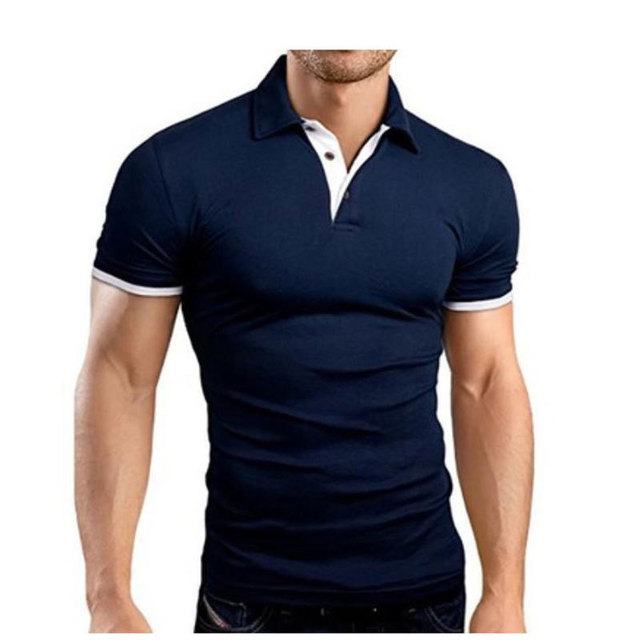 Polo Shirt Spring And Autumn New Lapel Stitching Short-sleeved T-shirt Men's Business Casual Oversized Polo Shirt Men's