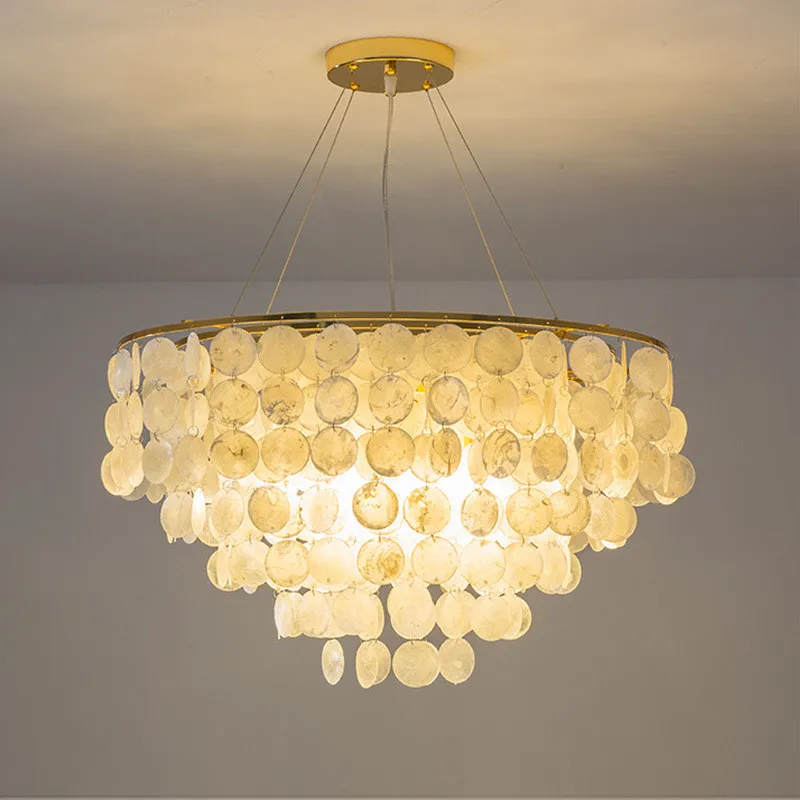 LED Chandelier Nordic Modern Shell Gold Led Light Chandelier For Living Room Dining Room Bedroom 110V 220V