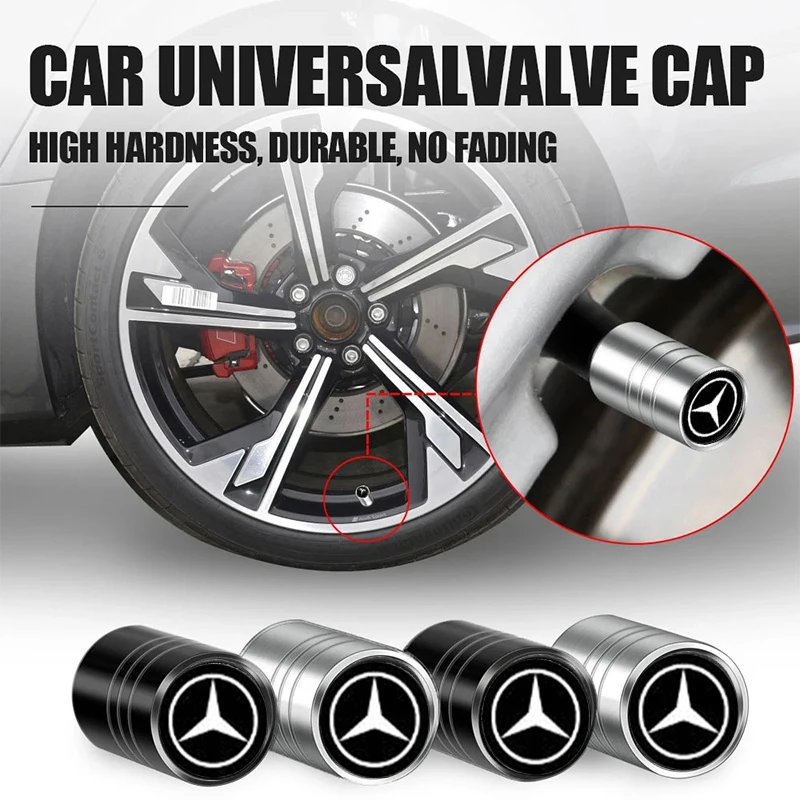 Premium Car Wheel Tire Valve Caps - Set of 4