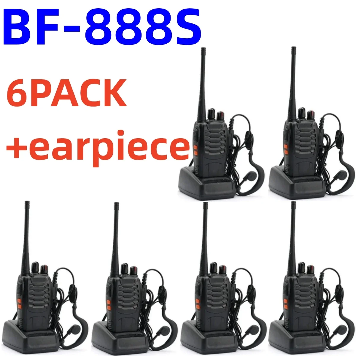 6pcs BAOFENG walkie talkie profesional 888S Two way radio long range Wireless set radio uhf communicator 400-470MHz 16CH radio