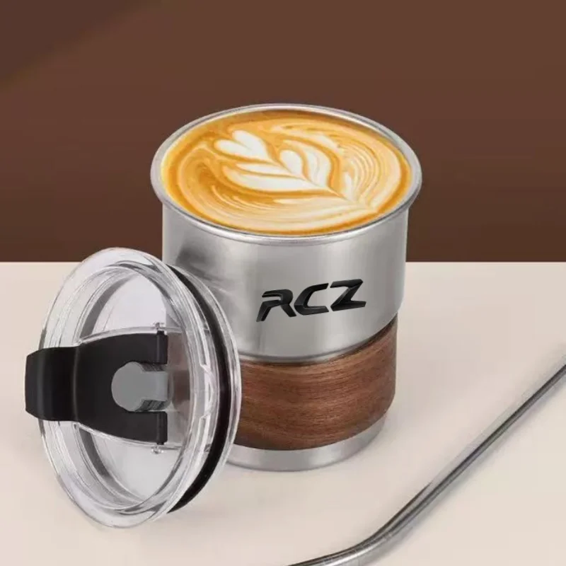 푸조 RCZ GTLine 207 407 407 408 308 408 2008 508 3008 4008 50000 304 용 차량용 스테인리스 스틸 커피 머그컵 (뚜껑 포함, 화상 방지)