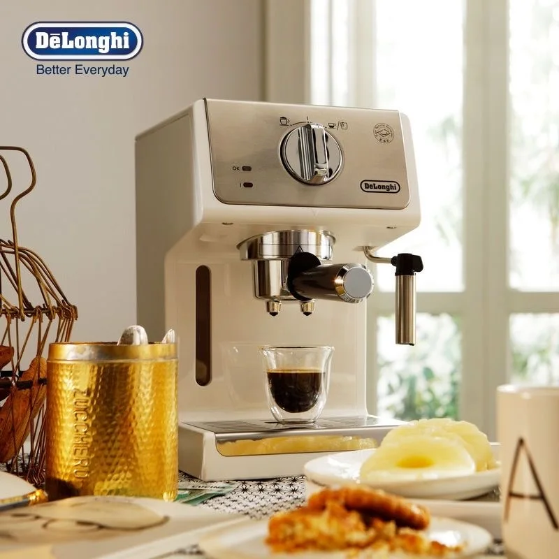 Delonghi Coffee Maker Macchina Per Caffè Espresso Per Uso Domestico 15Bar Macchina Per Caffè Semiautomatica Con Schiuma Di Latte Per Caffè Americano 2