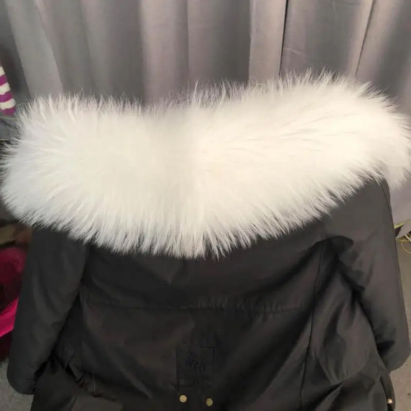 Real Raccoon Big Fur Collar 100% High Quality Plush Natural Top Trim Scarf Clothes Bag Shoes DIY Accessories Kids Adults