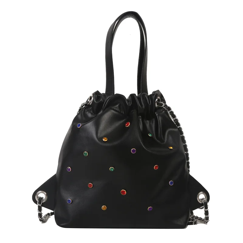Ladies Drawstring Backpack Pu Multifunctional Handbag Ladies Mobile Phone Bag Luxury Brand Shoulder Bag Girls Backpack 2023
