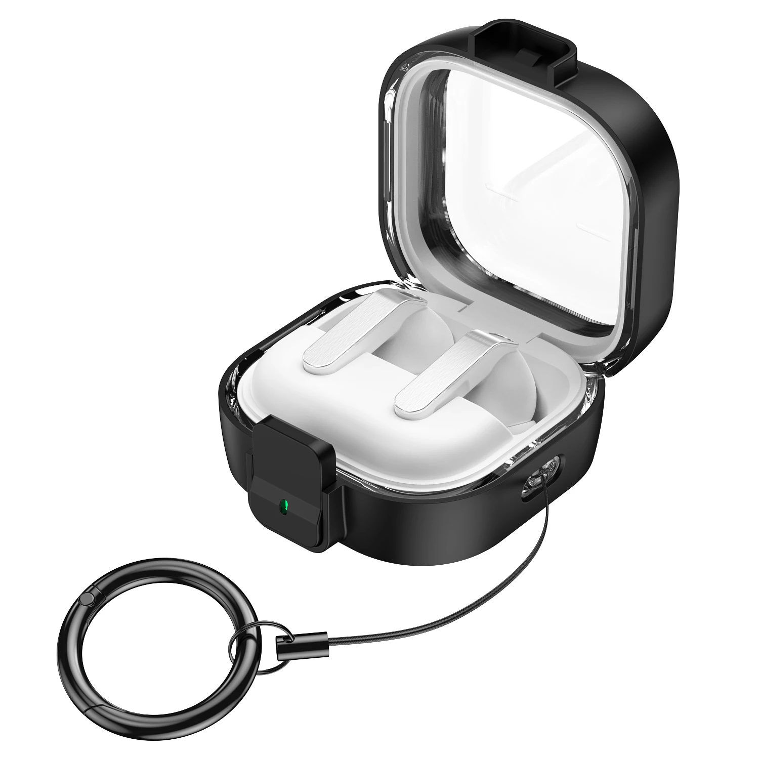 Transparent Shockproof Safety Lock Hard Case for Galaxy Buds Pro 4 Earphones