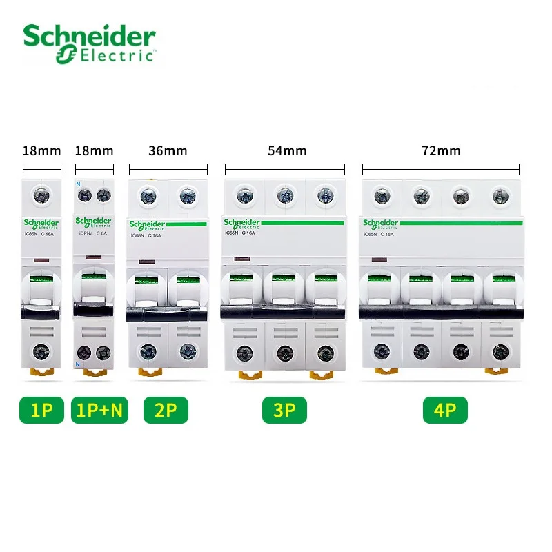 Schneider Circuit breaker Air switch IC65N C25 1P+N C20A 2P 3P C25A 3P C63A 4P 1A 2A 4A 6A 10A 16A 20A 25A 32A 40A 50A 63A