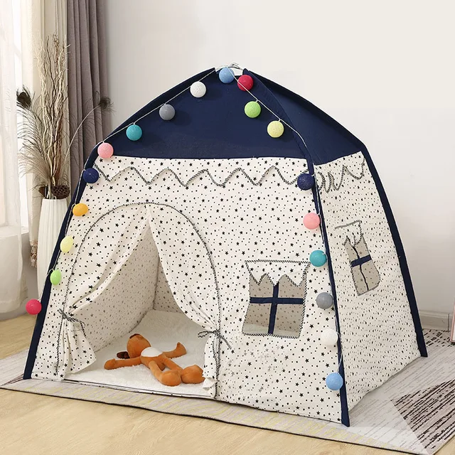 130*100*130cm Kids Indoor Outdoor Castle Princess Tent Bed Little Castle Princess Oversized House Folding Game Birthday Gifts 1