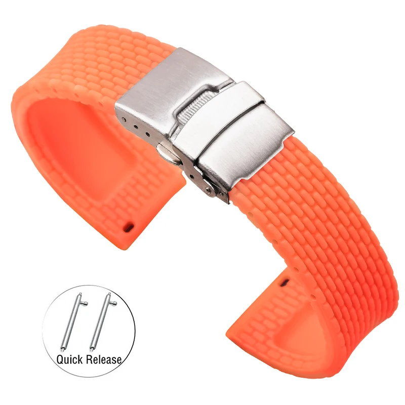 Universal Waterproof Silicone Watch Band - Sporty Rubber Bracelet