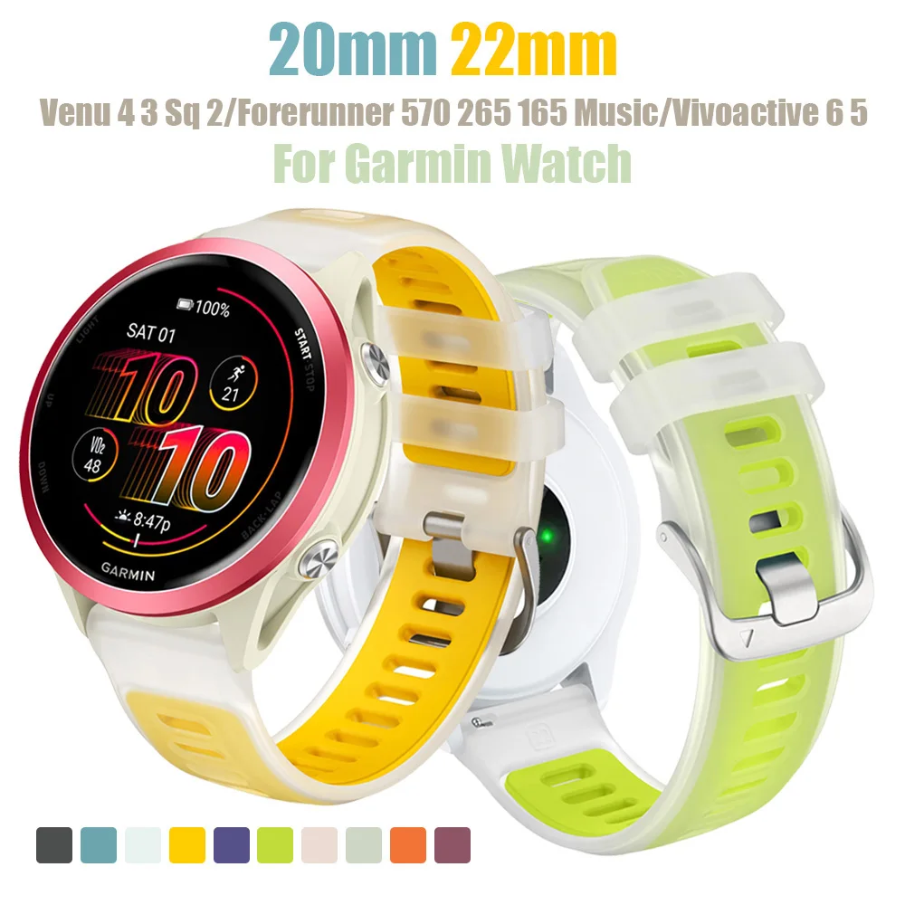 Two-Tone Semi-Transparent Silicone Strap Replacement Band