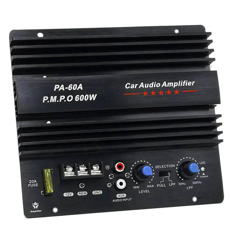 New 12V 600W Car Subwoofer Main Board High Power Double Tube Subwoofer Car Power Amplifier Shocking Active