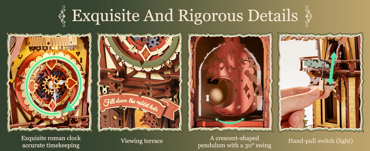 Horloge coucou mécanique 3D