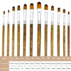 Artist Filbert Paint Brushes Set 12pcs, Soft Anti-Shedding Nylon Hair Wood Handle for Acrylic Oil Watercolor Gouache Paint 2