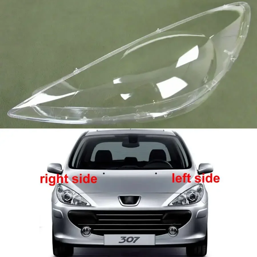 For Peugeot 307 2008 2009 2010 2011 2012 2013 Car Accessories Transparent Lampshade Headlight Cover Headlamp Shell Lens