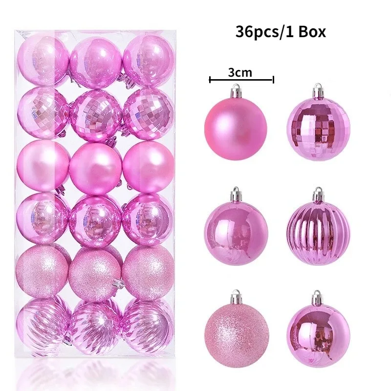 thumbnail image 1 of 24/36 bolas de Navidad, adornos para árbol de Navidad, bolas colgantes para árbol de Navidad, decoración para fiesta en el hogar, regalo de Año Nuevo 2025, Navidad, 1 of 5