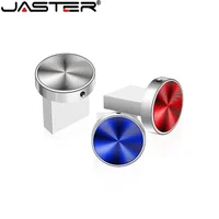 Mini Metal USB Flash Drive 128GB High Speed Memory Stick 64GB Blue Waterproof Pen Drive 32GB Circular Button USB Stick 16GB 8GB 3