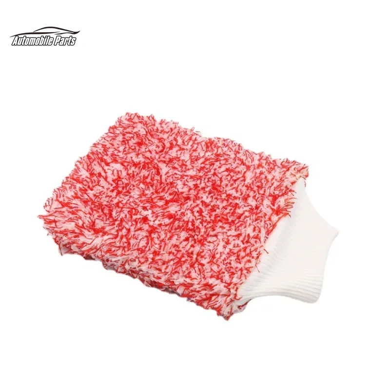 Double-sided Car Thickening Plush Car Cleaning Gloves Microfiber Absorbent Cleaning Coral Fleece Large Washing Gloves