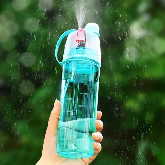 600ml New Creative Spray Water Bottle Portable Atomizing Bottles Outdoor Sports Gym Drinking Drinkware Bottles  Water Gourds 5