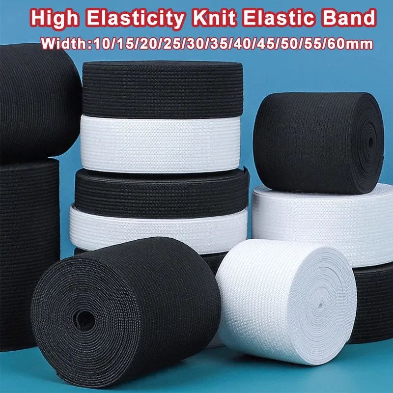 Sewing Elastic Band,Clothing Elastic Band Wide Heavy Stretch High  Elasticity Knit Elastic Band Crafts Knit Elastic Band Flat Stretch Strap  Spool For