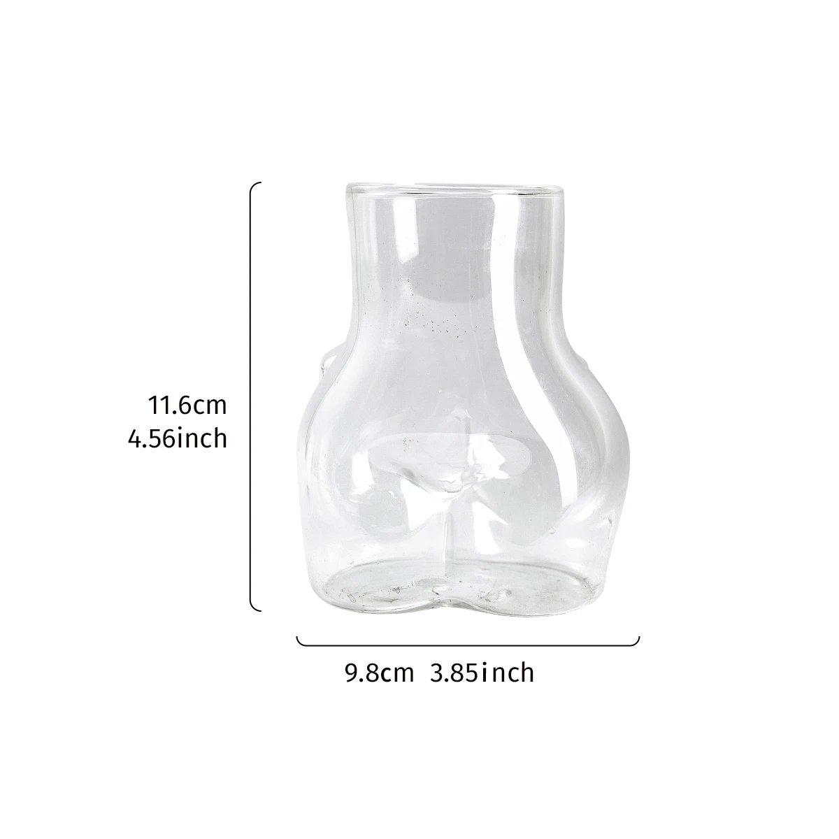 1PC, a funny and cute bottom vase, an artistic handcrafted glass decorative vase, a home desktop decorative vase