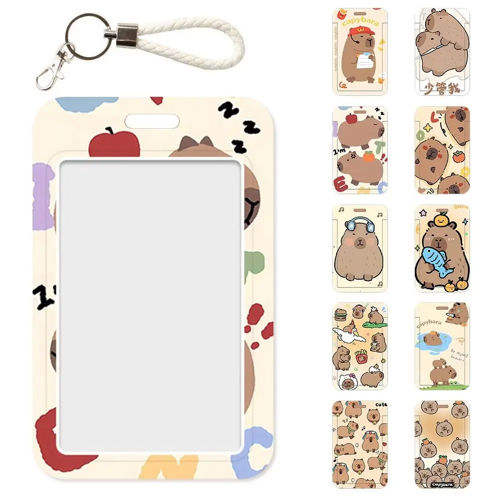 Cute Gift Cartoon Capybara Card Holder Portable Card Storage Cover Korean Case Bus Credit Holder ID Badge